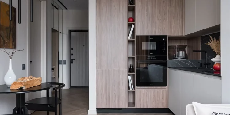 Tiszta vonalvezetésű minimalizmus Japandi stílusjegyekkel 38 m2-en