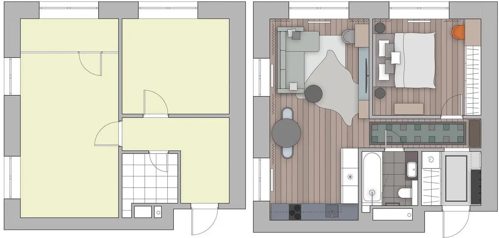 Érték- és időtálló berendezés 48 m2-es új lakóparki lakásban