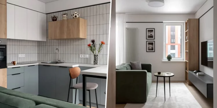 Nagyon jól szervezett terek, modern, minimalista enteriőr 42 m2-en