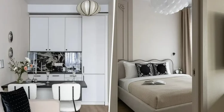 Modern, egyszerűen használható berendezés elegáns részletekkel, 33 m2