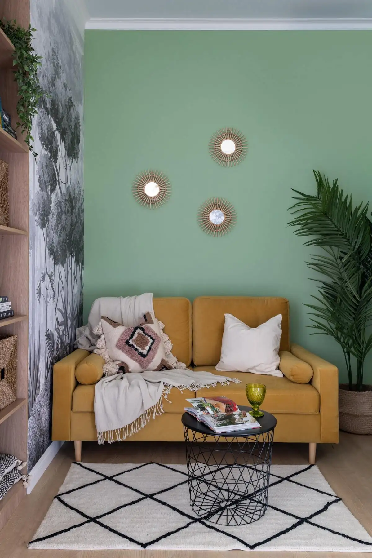 Pozitív hangulatú kislakás-enteriőr: színek és IKEA bútorok