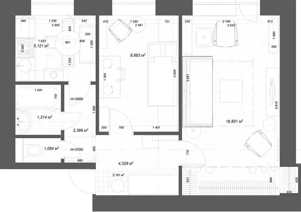 Retró stílusban felújított 40 m2-es lakás