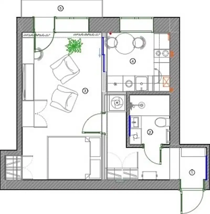 Jól szervezett és szép otthon 34 m²-es, egyszobás lakásban