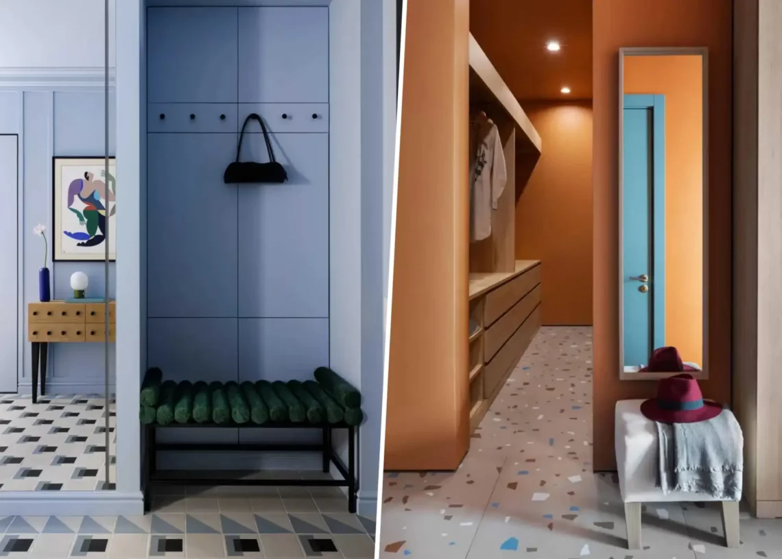 Ékszerdoboz a bejáratnál: inspiráló színes előszoba ötletek