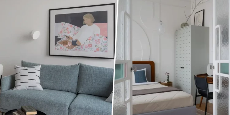 Újragondolt térszervezés, modernista stílusjegyek 47 m2-en