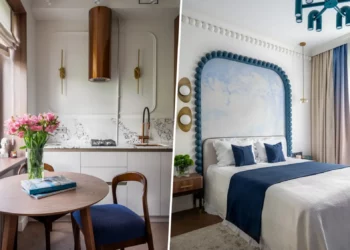 Klasszikus részletek és merész színek egy karakteres, 52 m²-es lakásban