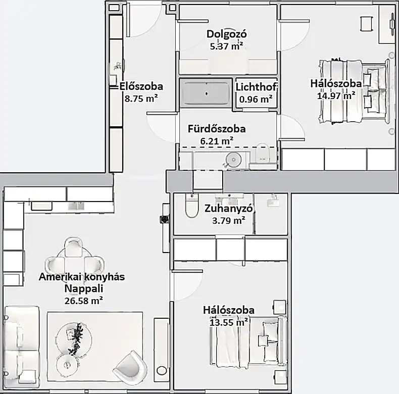 Körfolyosós ház 78 m2-es lakásának felújítása Zuglóban
