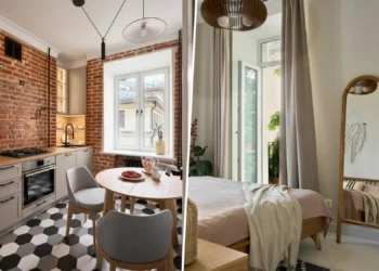 Öreg téglaépület kétszobás lakásának felújítása skandináv stílusban, 52 m²