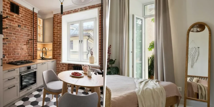 Öreg téglaépület kétszobás lakásának felújítása skandináv stílusban, 52 m²