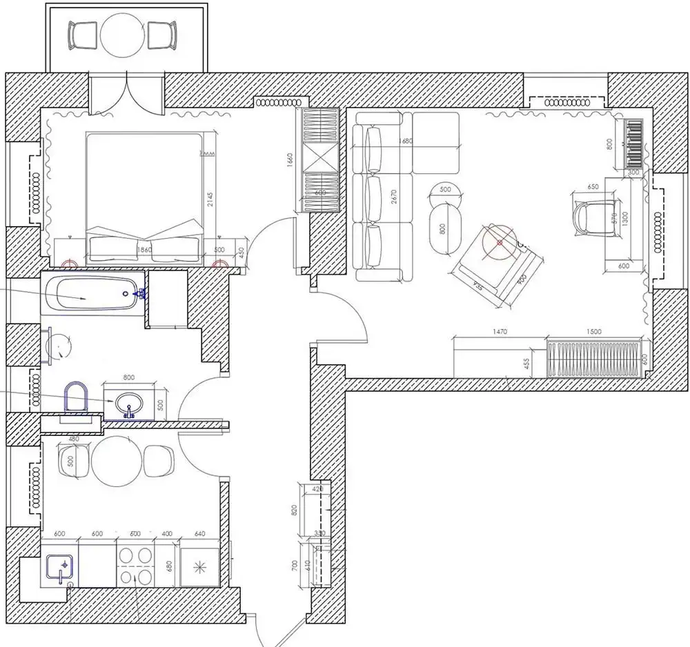 Öreg téglaépület kétszobás lakásának felújítása skandináv stílusban, 52 m²