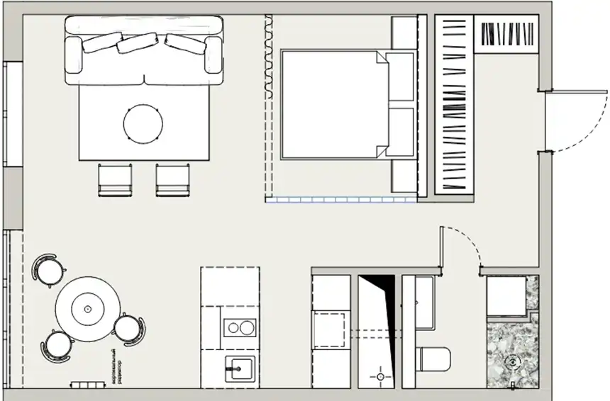 Vagány, modern berendezés 45 m2-en, fókuszban a nyitottság és fény