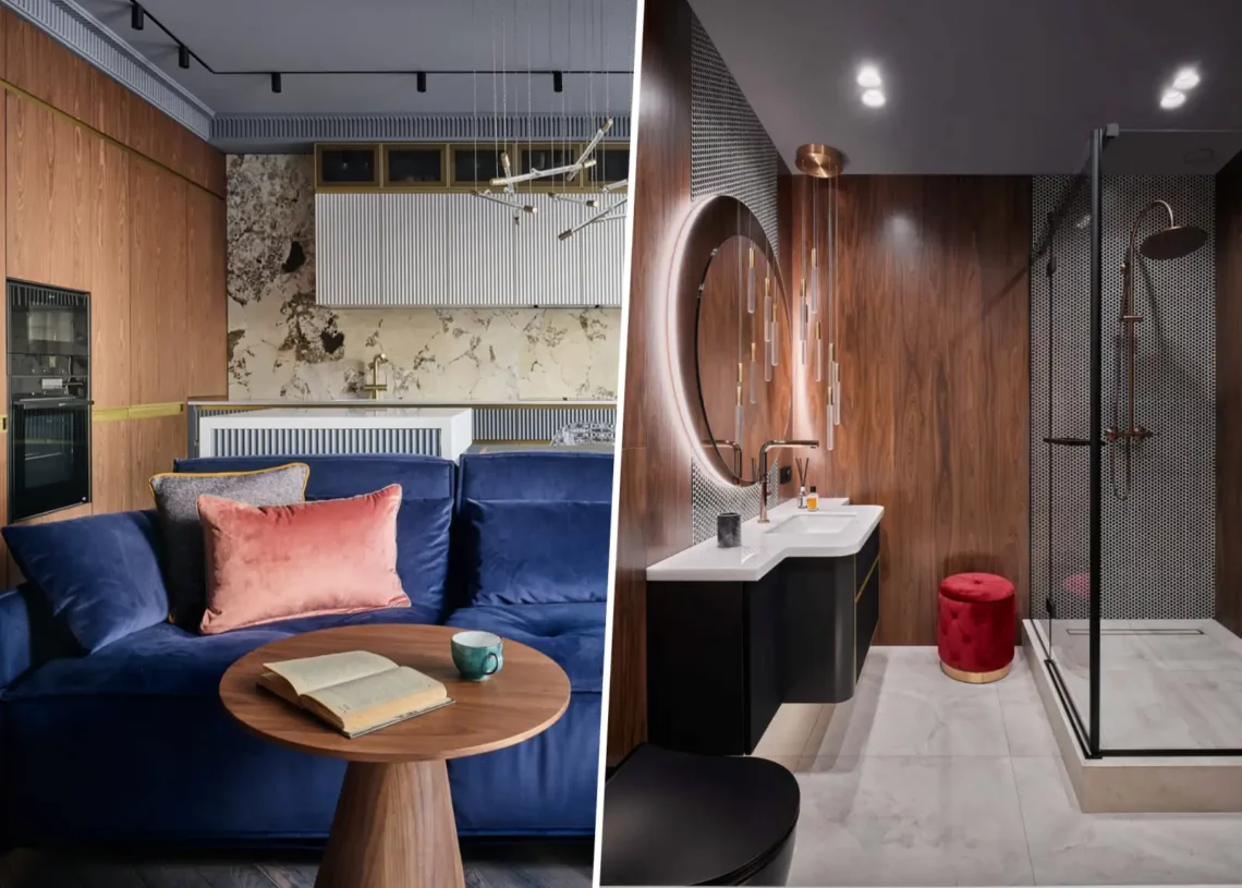 Enteriőr a csendes luxus jegyében, modern klasszikus stílus, art deco részletek