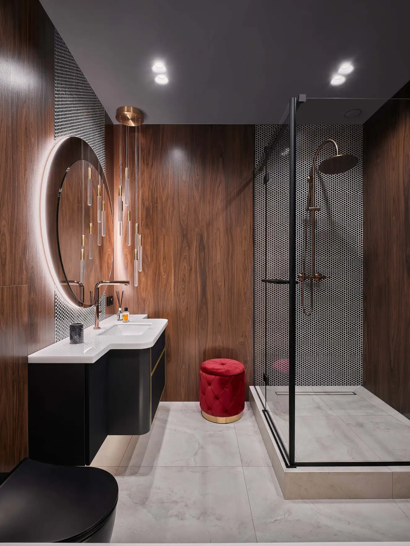Enteriőr a csendes luxus jegyében, modern klasszikus stílus, art deco részletek