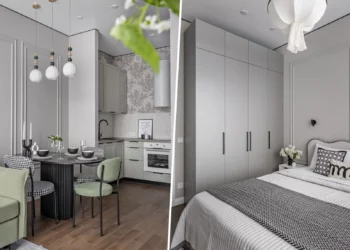 Neoklasszikus stílus, semleges színvilág 41 m2-es lakásban