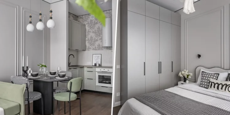 Neoklasszikus stílus, semleges színvilág 41 m2-es lakásban