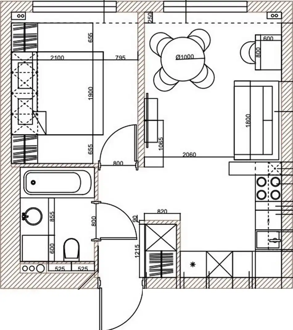 Optimális helykihasználás, természetes színpaletta 35 m2-es lakásban