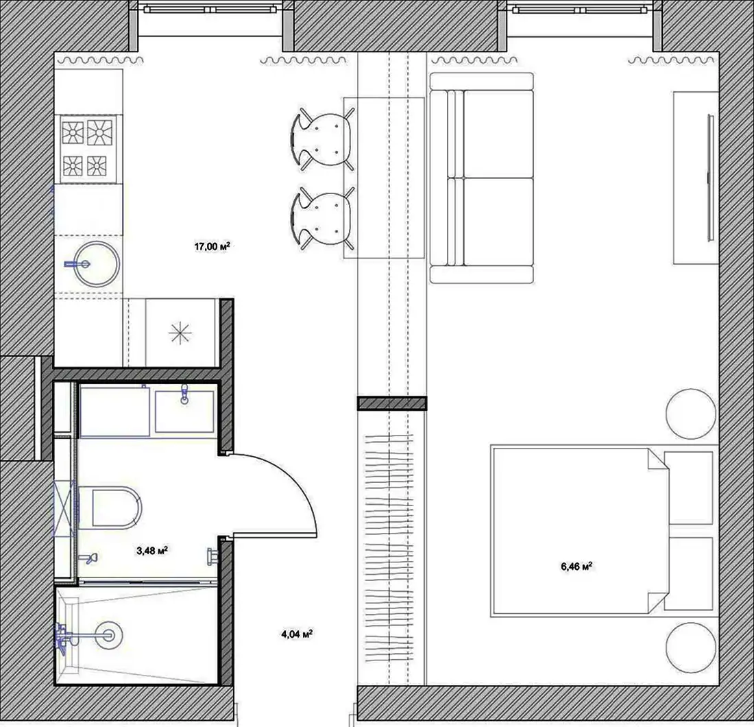 Lepukkant kis tégla lakásból modern minimalista otthon