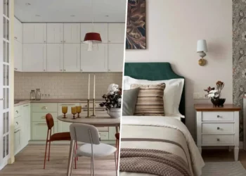 Színes skandináv enteriőr, jól használható otthon 64 m2-en