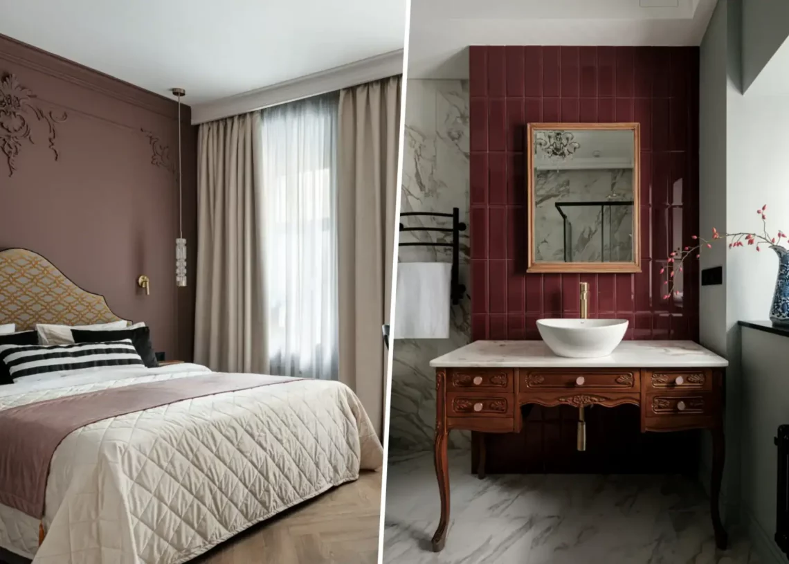 Elegáns vintage szalon hangulata földszinti kislakásban