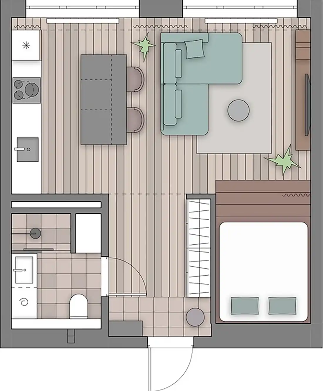 Bali hangulatát idézték meg a fiatal pár befektetésként vásárolt, 36 m²-es lakásában