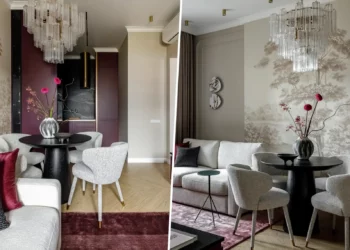 Élénk, eklektikus dizájn art deco elemekkel 40 négyzetméteres lakásban