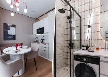 Minigarzon látványos faldekorációval és okos térszervezéssel