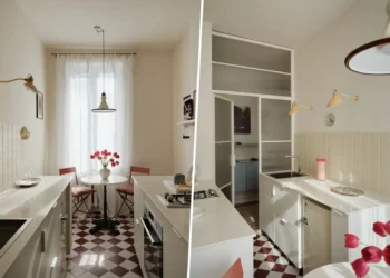Megfizethető megoldásokkal berendezett retro hangulatú kis egyszobás lakás