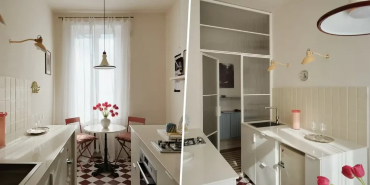Megfizethető megoldásokkal berendezett retro hangulatú kis egyszobás lakás