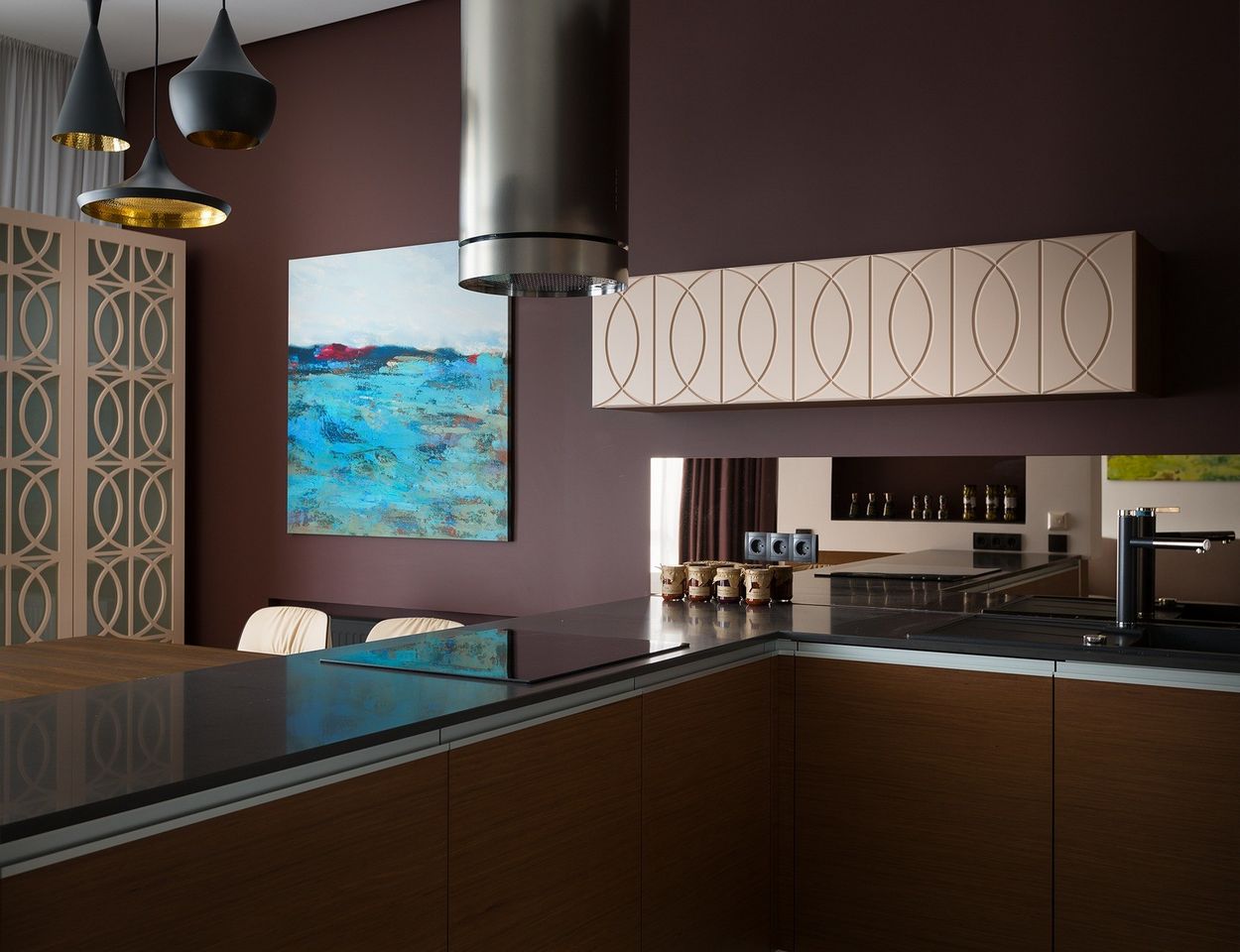 Holisztikus színválasztás és lakberendezés egy 103m2-es háromszobás lakásban - meleg barna, élénk zöld, szürke, sárga, kék árnyalatok Holisztikus színválasztás és lakberendezés egy 103m2-es háromszobás lakásban - meleg barna, élénk zöld, szürke, sárga, kék árnyalatok