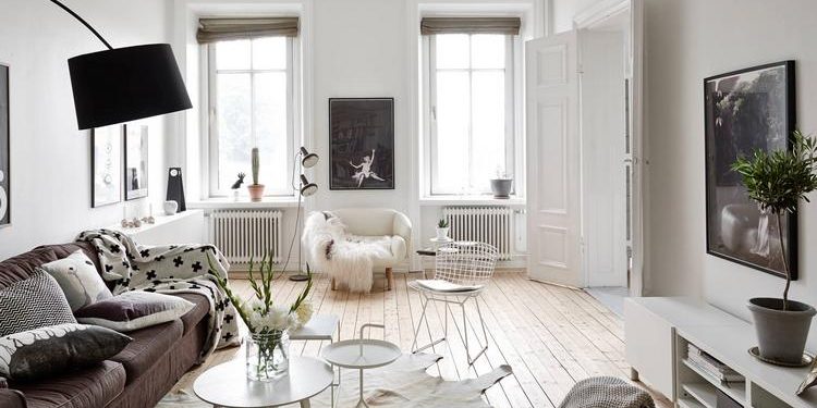 Fenyő padló, szépen megőrzött stukkó, tágas, világos terek - egy remek 112nm-es lakás, skandináv stílusú lakberendezéssel