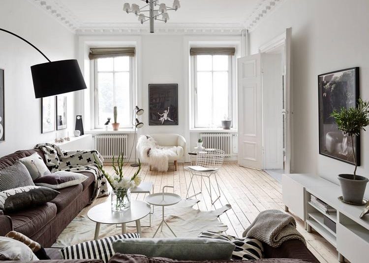 Fenyő padló, szépen megőrzött stukkó, tágas, világos terek - egy remek 112nm-es lakás, skandináv stílusú lakberendezéssel