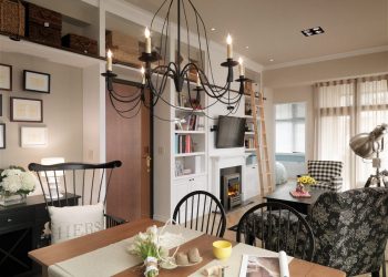 Kellemes színekkel és textilekkel, változatos anyagokkal, amerikai stílusban berendezett lakás