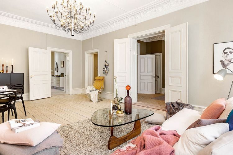 Polgári elegancia skandináv módra - 115nm-es lakás természetes, bézs, barna, szürke árnyalatokkal