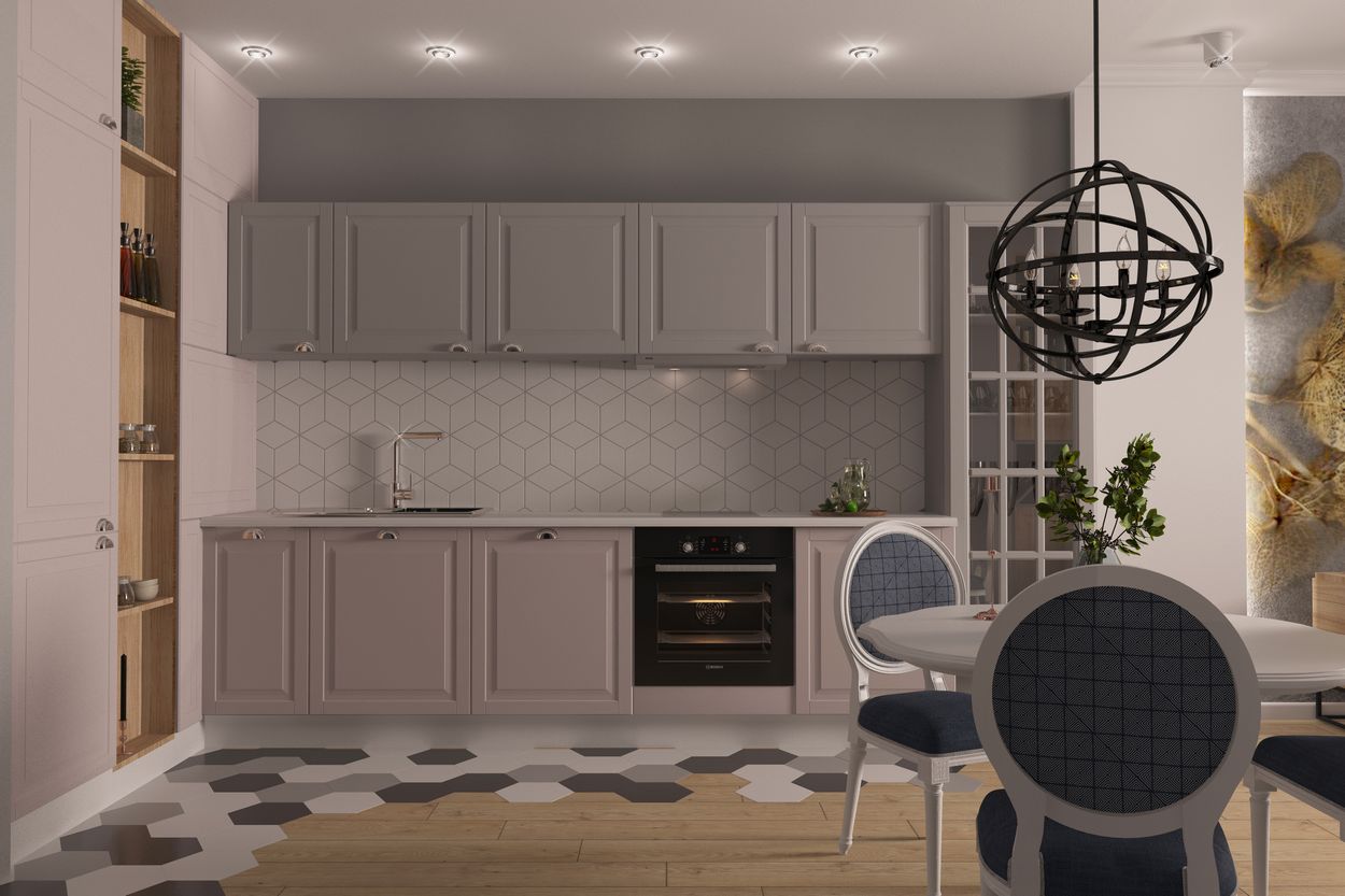 Rózsaszín, szürke és fa felületek harmóniája egy fiatal lánynak tervezett 51m2-es lakásban Rózsaszín, szürke és fa felületek harmóniája egy fiatal lánynak tervezett 51m2-es lakásban