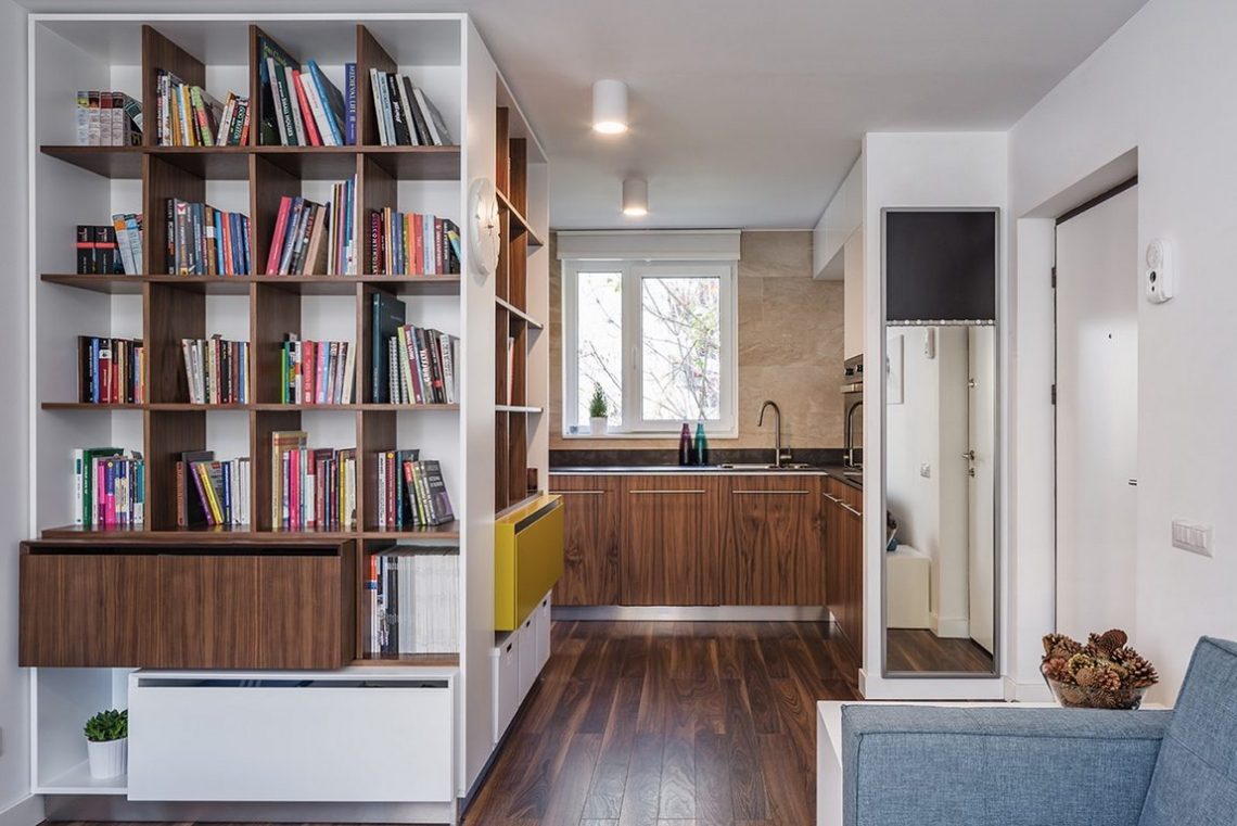 Világos, könnyed dekoráció egy 55m2-es, egy plusz két fél szobás modern lakásban