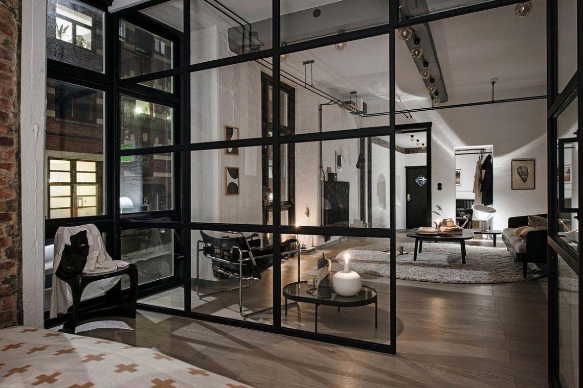 58m2-en tökéletesen felépített New York-i ipari, raktár, loft hangulat - egyedi és férfias lakás - tégla, beton, üveg, természetes anyagok