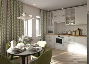 Virágmintás tapéták és semleges falszínek összhangja anya és lánya 60m2-es kétszobás lakásában - berendezés IKEA bútorokkal