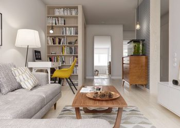 Egy fiatal pár 60m2-es lakása - geometriai minták, világos fa elemek, skandináv hangulat