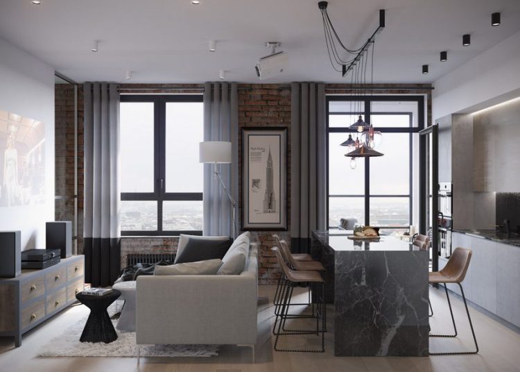 64m2-es lakás természetes és semleges színekkel, besétálós gardróbbal, biokandallóval és projektorral