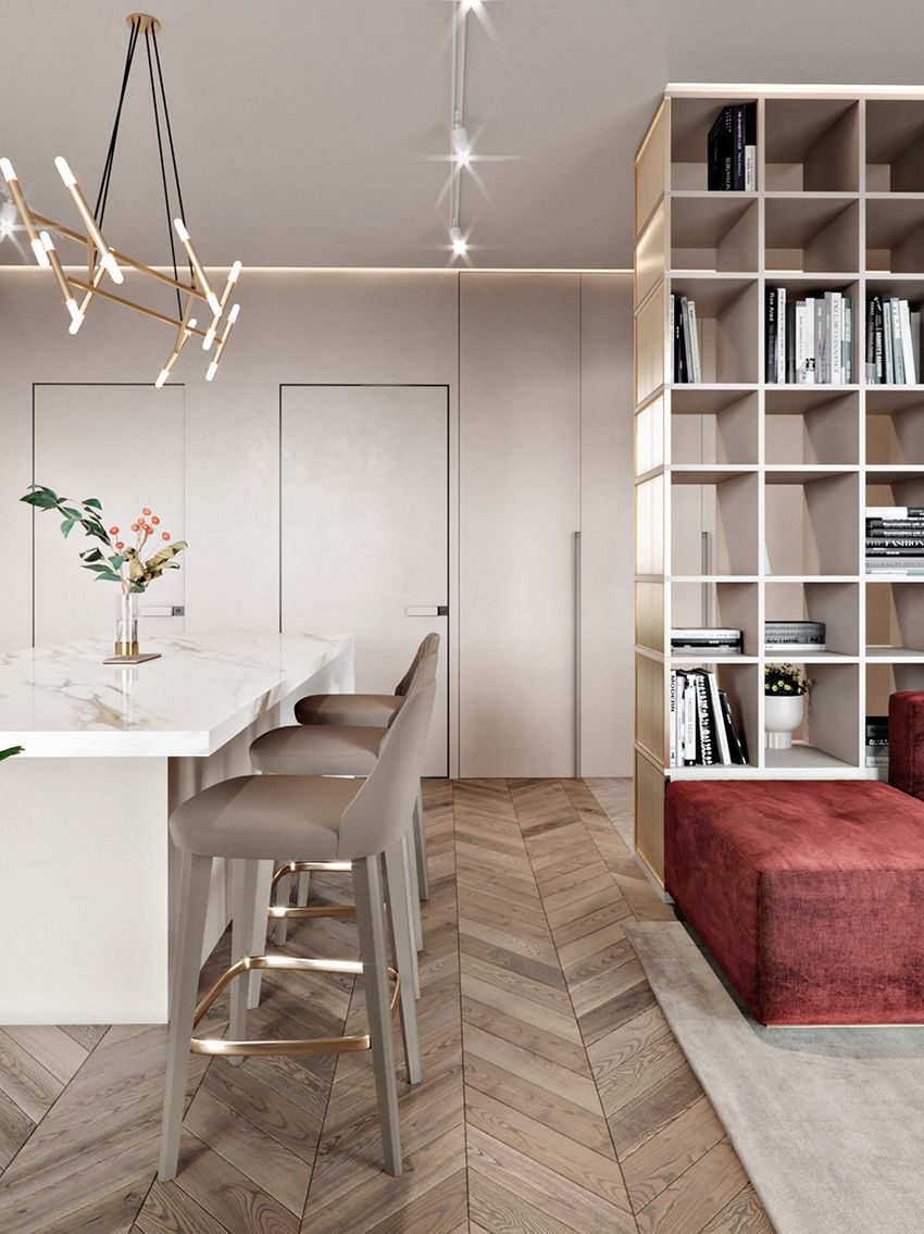 Lágy és nőies színek, anyagok, modern vonalak harmóniája 65m2-en - letisztult és elegáns berendezés Lágy és nőies színek, anyagok, modern vonalak harmóniája 65m2-en - letisztult és elegáns berendezés