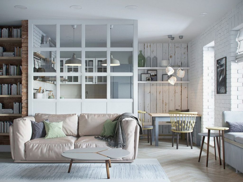 68m2-es lakás lakberendezése egy fiatal párnak - áttervezett elosztás, könnyed, világos, otthonos dekoráció skandináv stílusban