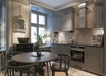 Különlegesen szép lakberendezés egy 70m2-es kétszobás lakásban - béke és nyugalom, ízléses anyagok és színek, gyönyörű kályha