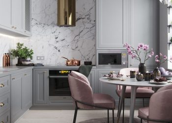 Divatos rózsaszín, szürke, zöld, arany, réz színárnyalatok egy 77m2-es háromszobás lakásban - gyerekszobával