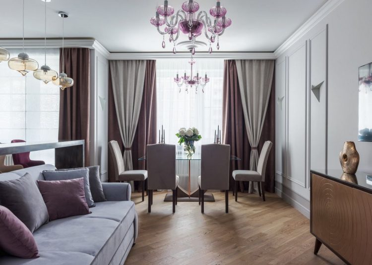 Fiatal család 78m2-es, háromszobás lakása - visszafogott színek, elegáns burkolatok, fém, üveg, fényes felületek