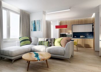 3D falburkolatok, LED fények, természetes anyagok és színek egy 78m2-es lakásban