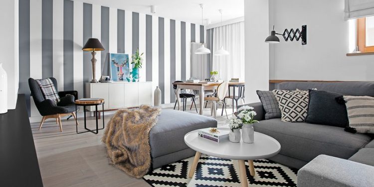 Fehér, szürke, fekete és egy kis türkiz - modern berendezés, skandináv hangulat egy 80m2-es lakásban