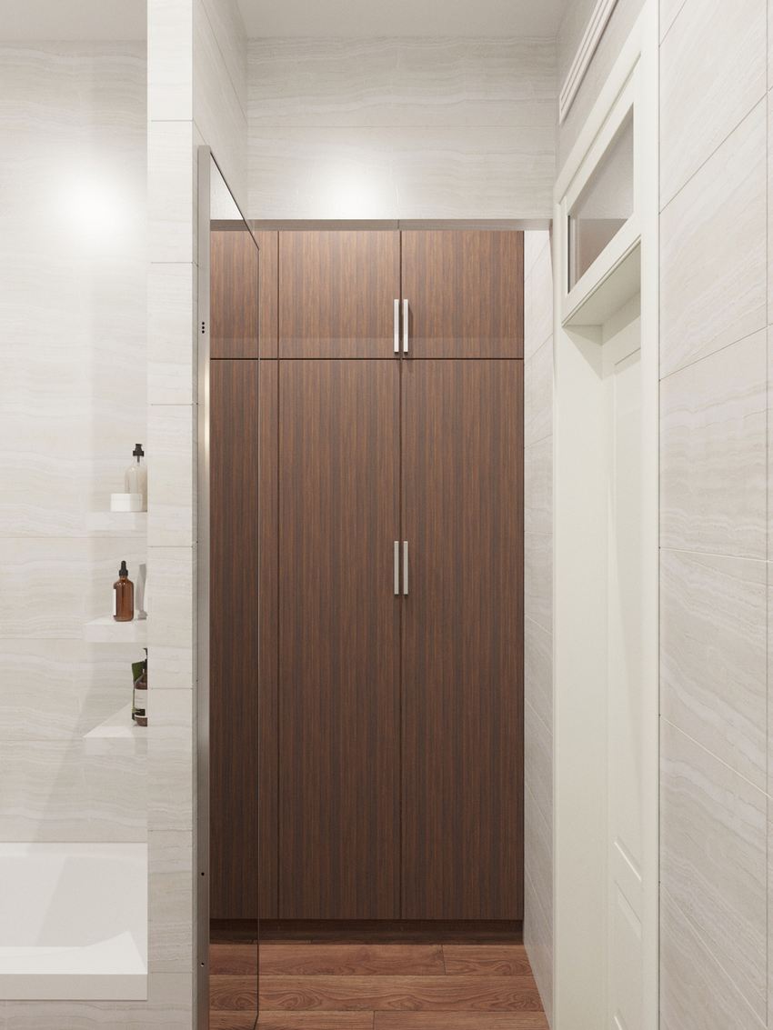 Pasztell zöldeskék falak, szürke konyha, gyerekszoba - háromszobás lakás lágy színekkel díszítve, gardróbhelyiség, praktikus és kényelmes elosztás Pasztell zöldeskék falak, szürke konyha, gyerekszoba - háromszobás lakás lágy színekkel díszítve, gardróbhelyiség, praktikus és kényelmes elosztás