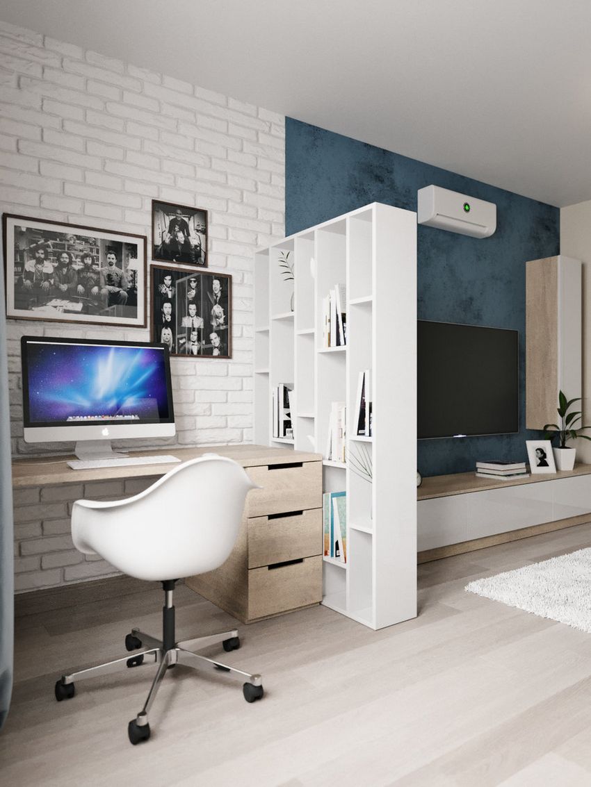 Sárga-szürke konyha, változatos faldekoráció - 81m2-es háromszobás új építésű lakás lakberendezése Sárga-szürke konyha, változatos faldekoráció - 81m2-es háromszobás új építésű lakás lakberendezése