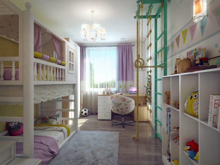 Дизайн детской комнаты для 4 детей