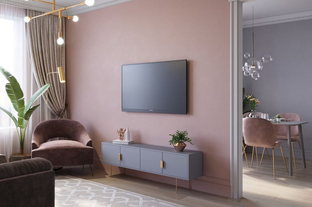 Lágy és divatos lakásdekoráció rózsaszín és szürke szép kombinációjával - fiatal család 84m2-es háromszobás otthona